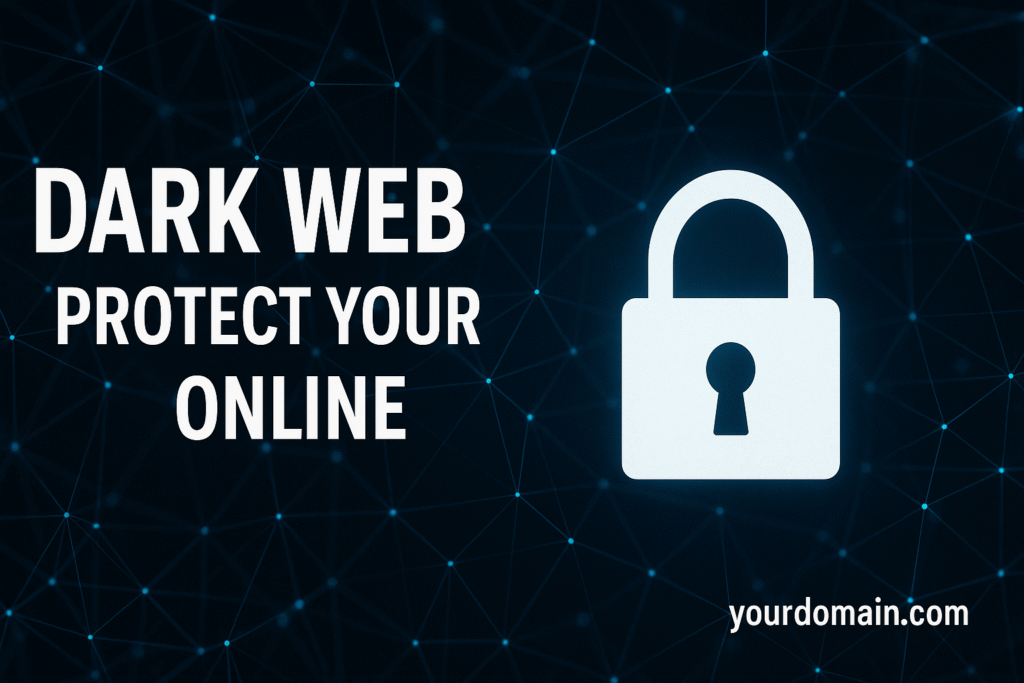 Dark Web in India — Protect yourself online, lock icon and network background