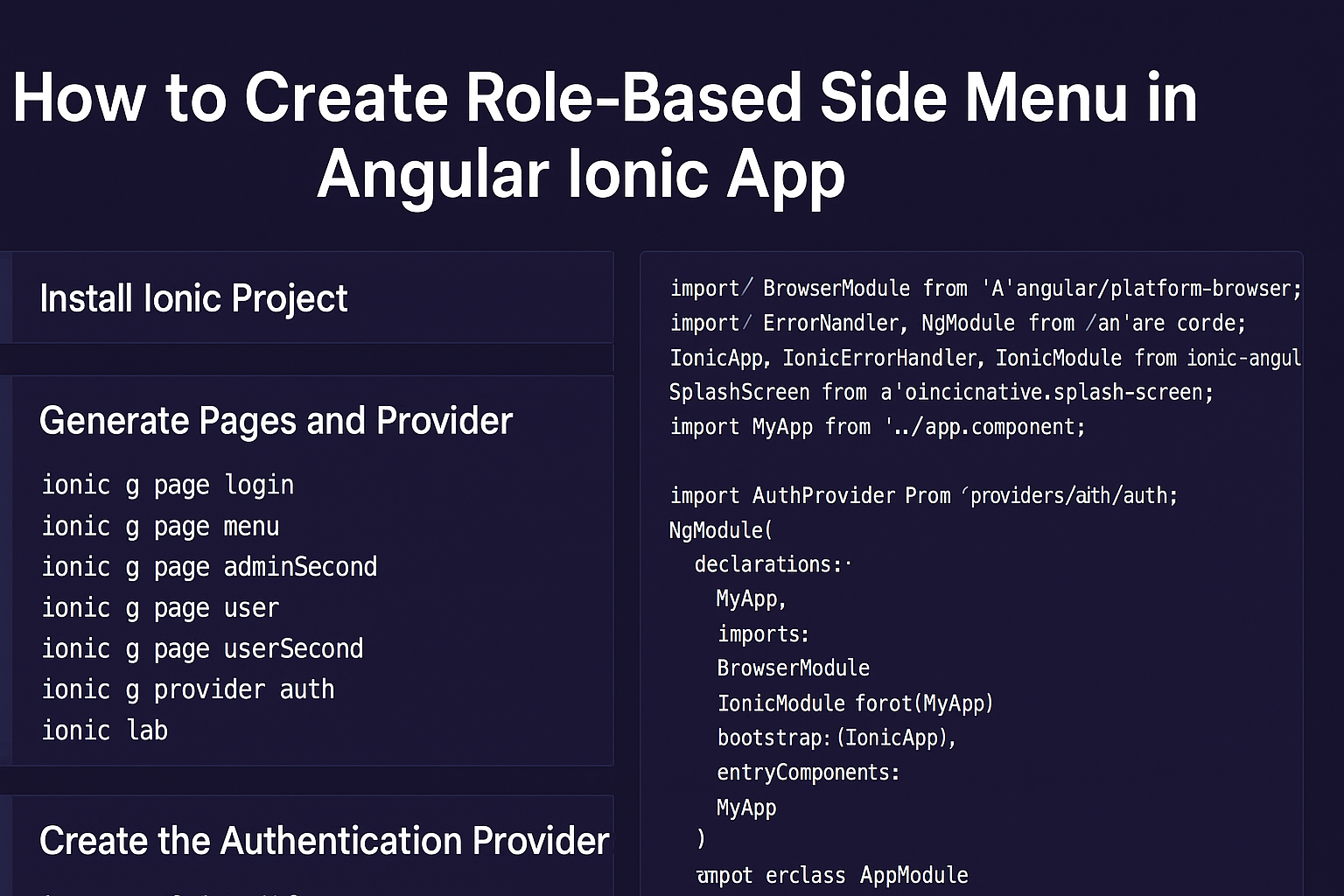 Role-Based Side Menu in Angular Ionic App